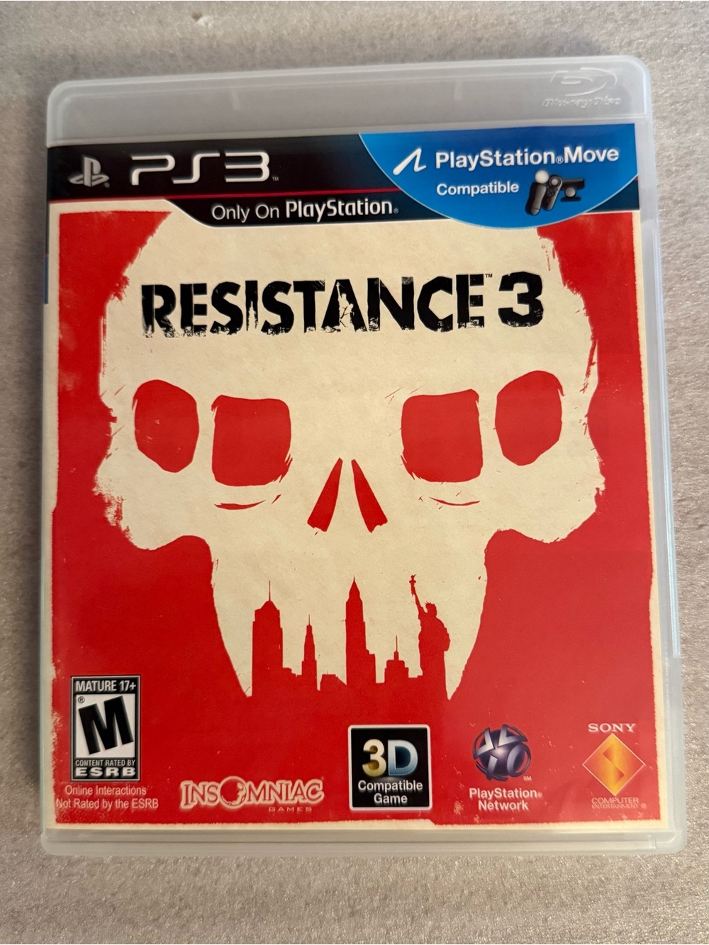 Sony PS3 Resistance 3 Video Game/Case/Manual